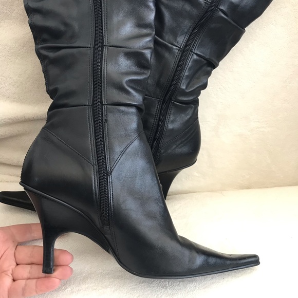 Diba Brazilian Genuine Leather 3.5” High Heel Boots Women’s Size 7.5 - Picture 7 of 17